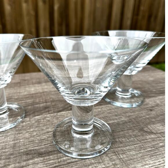 Crate & Barrel Viva Retired Clear Martini/Cocktail Glasses-Elegant Set of 3 - Picture 1 of 5